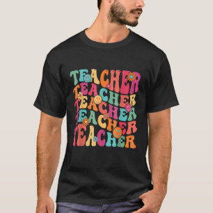 T-shirt Retro Enseignant Daisy Colorful Élémentaire Tea