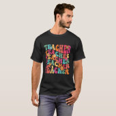 T-shirt Retro Enseignant Daisy Colorful Élémentaire Tea (Devant entier)