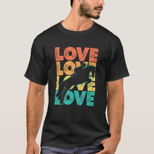 T-shirt Retro Equestrian Love Word Theme Graphic  Horse Ri