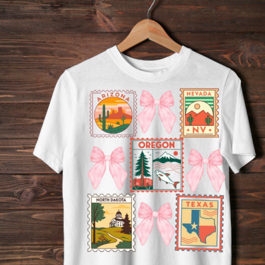 T-shirt Retro États-Unis Coquette Postal Design