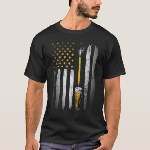 T-shirt Retro États-Unis Drapeau Américain Bateau Brasseur