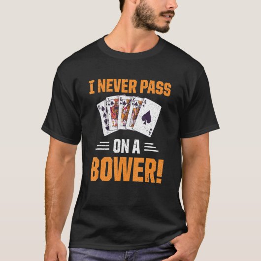 T-shirt Retro Euchre Jouer Jeu Carte Ne Passe Jamais Sur U (Devant)