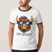 T-shirt Retro Evil Bull avec lunettes de soleil et obtenir (Devant)