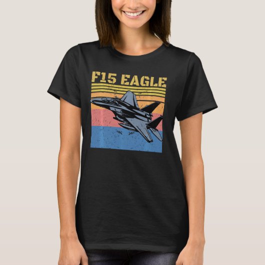 T-shirt Retro F 15 Eagle Military Jet F15 Fighter Jet 4e (Devant)