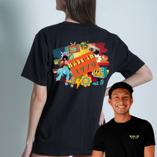 T-shirt Retro "Fabriqué en 1970" les années 70 Anniversair