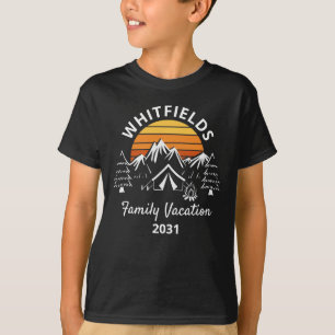 T-shirt Retro Famille Camping vacances Nom personnalisé