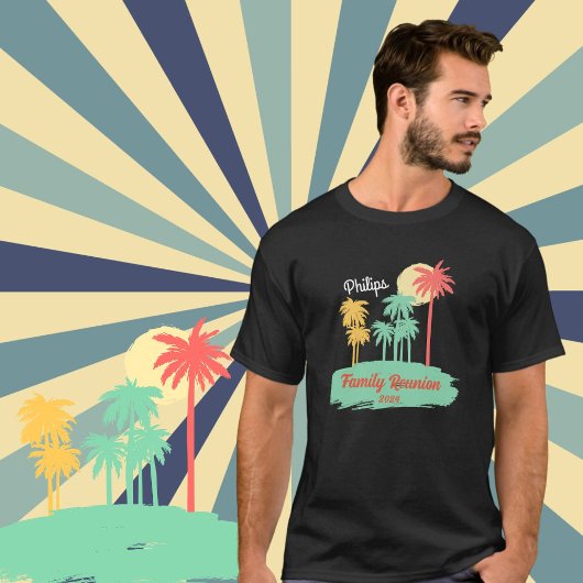 T-shirt Retro Famille personnalisée - Noir