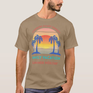 T-shirt Rétro Famille Vacances Cherish Chaque Coucher De S