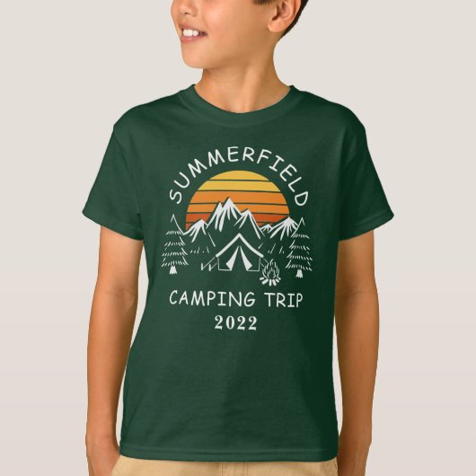 T-shirt Retro Family Camping Trip Correspondance (Devant)