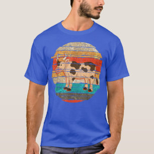 T-shirt Retro Farm Animal Cow Lover Farmer Farming Cow