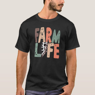 T-shirt Retro Farm Life Leopard Fermier Fermière Ferme de 