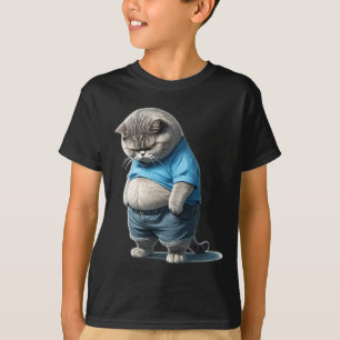 T-shirt Rétro Fat Kitten Tee Drôle Chat Fats Lolling