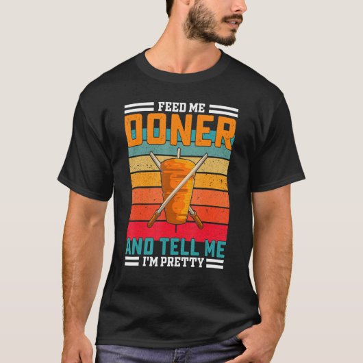 T-shirt Retro Feed Me Doner Doner Drôle Dire - Turc Kebab (Devant)