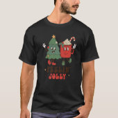 T-shirt Retro Feellin' Jolly Christmas Tree Hot Cocoa Chri (Devant)