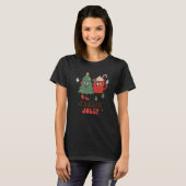 T-shirt Retro Feellin' Jolly Christmas Tree Hot Cocoa Chri (Devant entier)