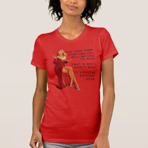 T-shirt Rétro femme de ménage Sagesse poussière à la pouss