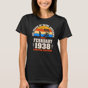 T-shirt Rétro Février 1938 85 Ans Pêche 85e Birt