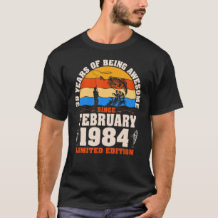 T-shirt Rétro Février 1984 39 Ans Pêche 39e Birt