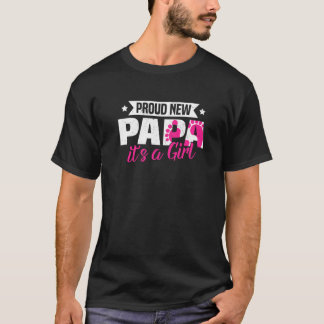 T-shirt Retro Fière Nouveau Papa C'est une fille Révéler l