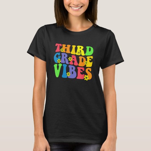 T-shirt Retro Fifth 3rd grade vibes back to school teacher (Devant)