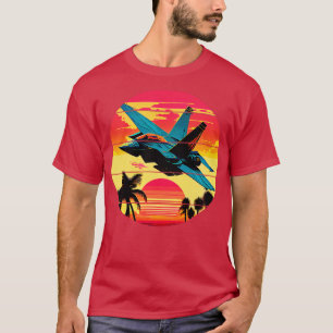 T-shirt Retro Fighter Jet