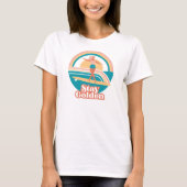 T-shirt Rétro Fille Surfeuse Reste Dorée Côtière (Devant)