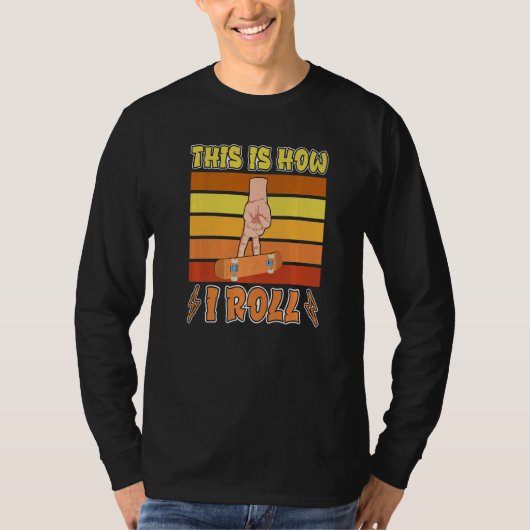 T-shirt Retro Fingerboard Finger Skateboarding Fingerboard (Devant)