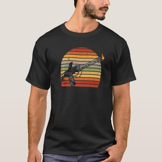 T-shirt Retro Flame Thrower Flamethrower Hot Burn (Devant)