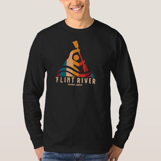 T-shirt Retro Flint River Kayak (Devant)