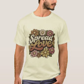 T-shirt Retro Floral Spread Love Aesthetic Design (Devant)