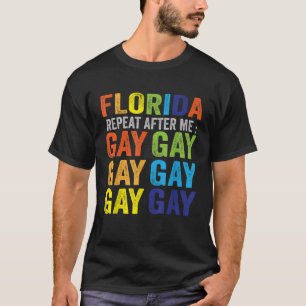 T-shirt Retro Floride Repeat Gay Rainbow LGBTQ Gay pride D