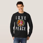 T-shirt Retro Flower Power 60s 70s  Love Peace Freedom 2 (Devant entier)