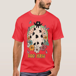 T-shirt Retro Flower Western Ghost Boo Haw Funny Ha