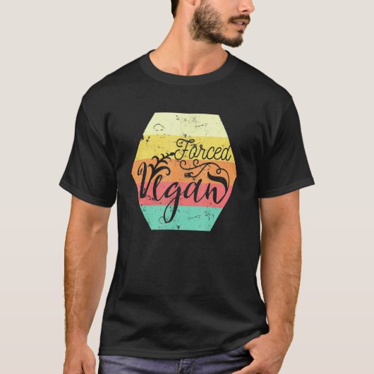 T-shirt Rétro forcé à devenir végétalien (Devant)