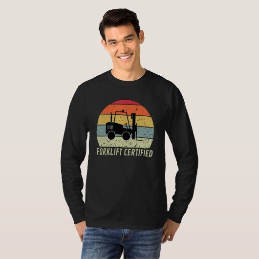 T-shirt Retro Forklift Certified Forklift Operator Lift Tr (Devant entier)