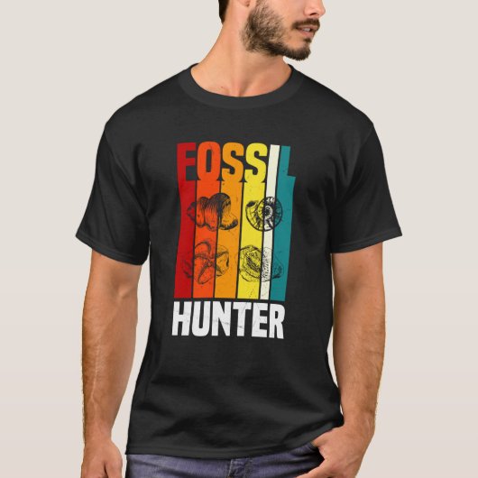T-shirt Retro Fossil Hunter Apparel Fossil Hunting (Devant)