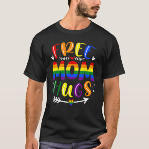 T-shirt Retro Free Maman Hugues arc en ciel LGBT Lesbian G