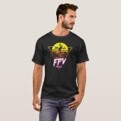 T-shirt Rétro Freestyle Fpv Racing Drone Pilote Acro Quadc (Devant entier)