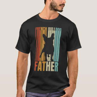 T-shirt Retro French Bulldog Père Chien Cool Papa