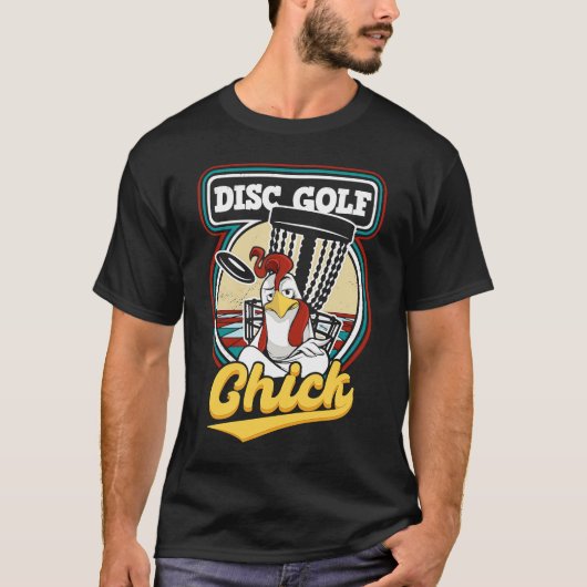 T-shirt Retro Frisbee Joueuse Femmes Disque Golf Chick (Devant)