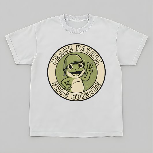 T-shirt Retro Frog Mascot Tee – Peace Patrol Design