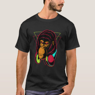 T-shirt Retro Funky Rave DJ Gorilla Ape Head