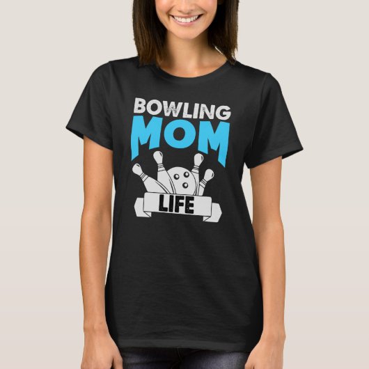 T-shirt Retro Funny Bowling Maman Vie Fête des mères Fête (Devant)