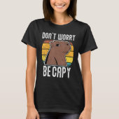 T-shirt Retro Funny Capybara Ne Pas S'Inquiéter Être Capy (Devant)