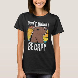 T-shirt Retro Funny Capybara Ne Pas S'Inquiéter Être Capy