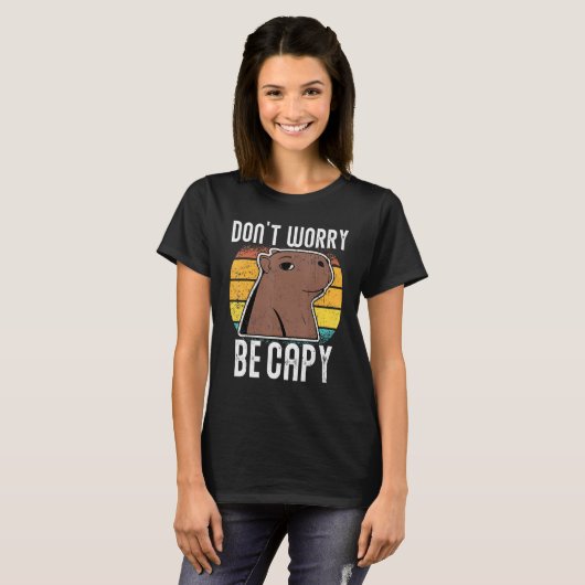 T-shirt Retro Funny Capybara Ne Pas S'Inquiéter Être Capy (Devant entier)