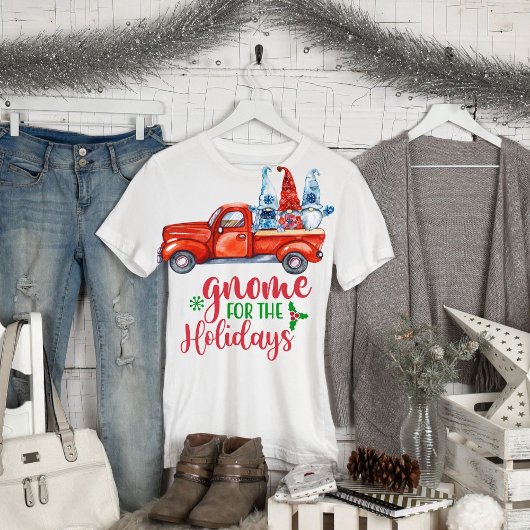 T-shirt Retro Funny Gnome pour les Fêtes Noël