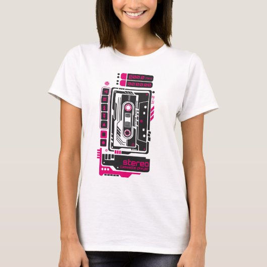 T-shirt Retro Future Cassette Player (Devant)