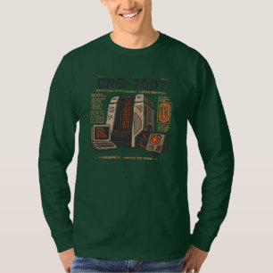 T-shirt Rétro Futuriste Robot Informatique IA Vaporwave Né