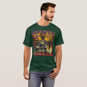 T-shirt Retro Futuristic Mardi Gras Black Cat Martini Club (Devant entier)